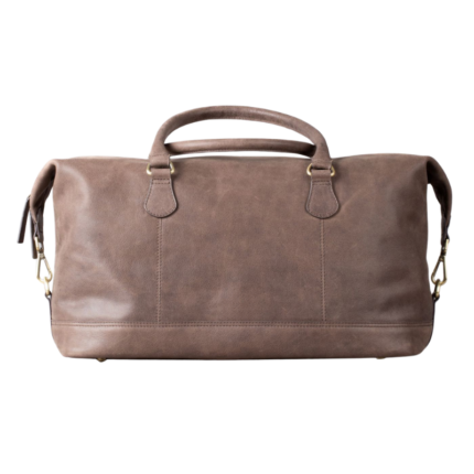 Royather Medium Leather Holdall Bag in Chocolate Brown