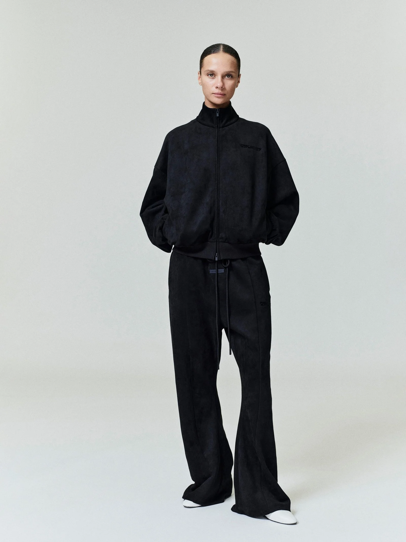 Womens Suede Fleece Flare Sweatpant