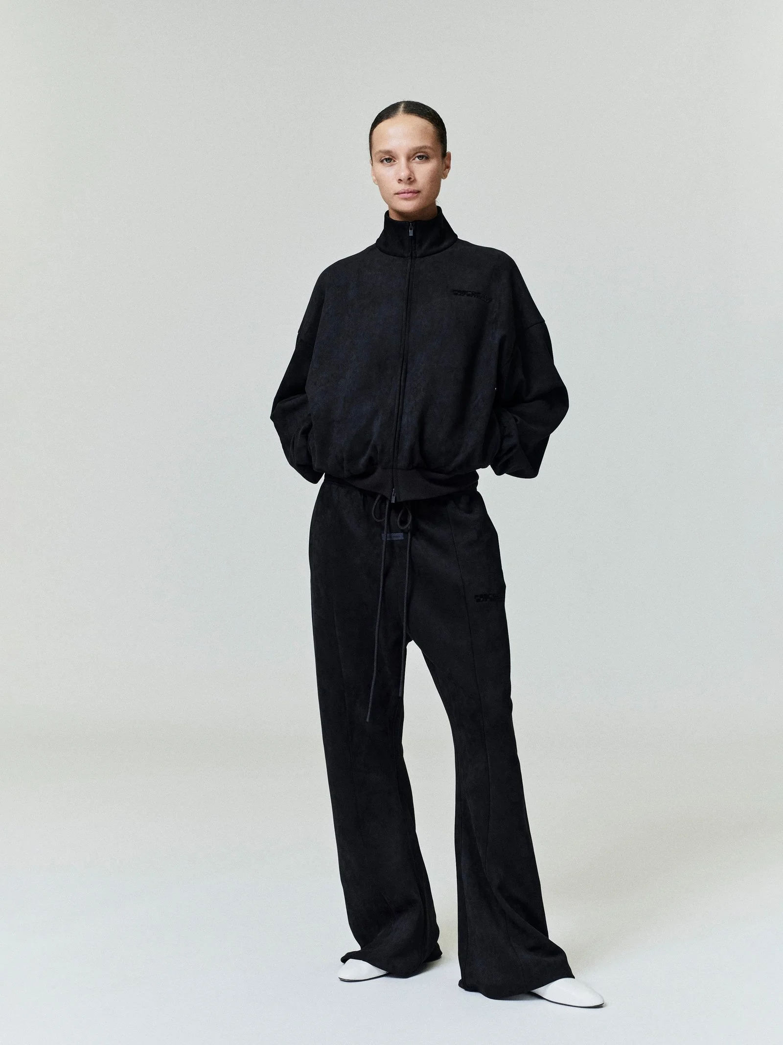 Womens Suede Fleece Flare Sweatpant