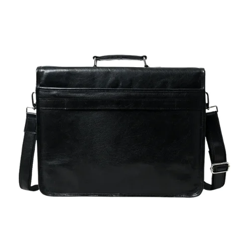 Men’s Black Leather Office Messenger Bag