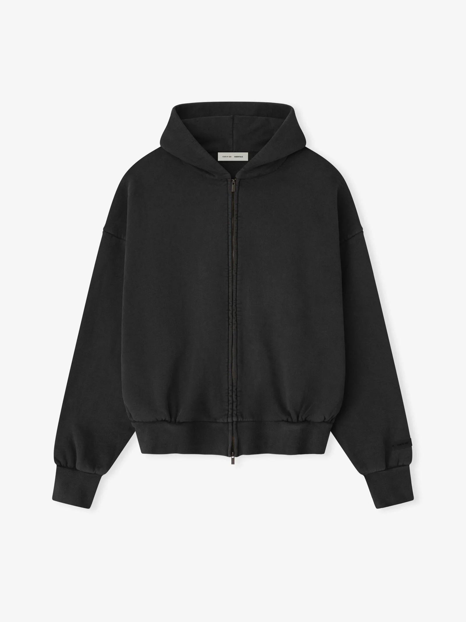 Embroidered Classic Full Zip Hoodie – Vintage Black, XS