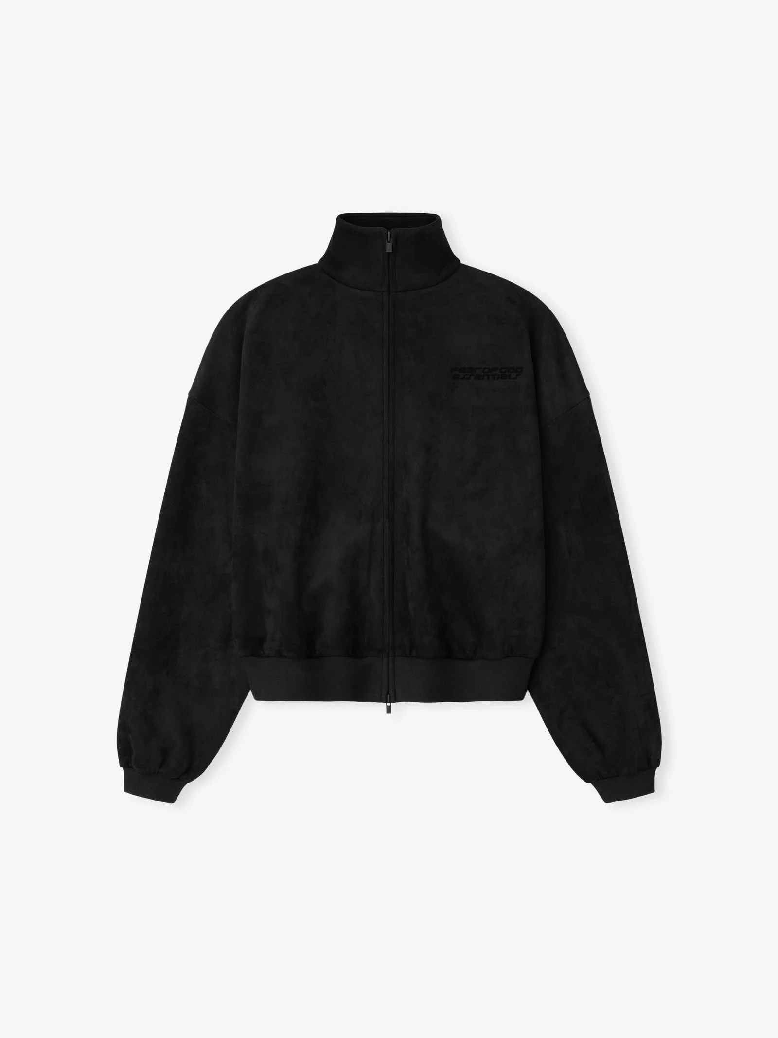 Womens Suede Fleece Vintage Track Jacket