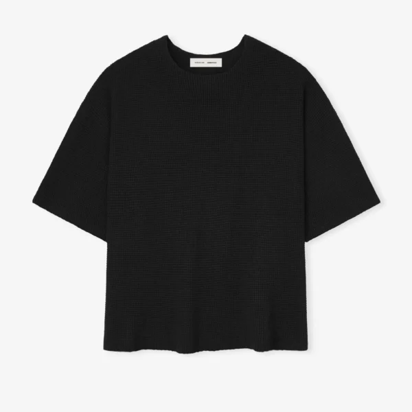 Waffle Short Sleeve Sweater