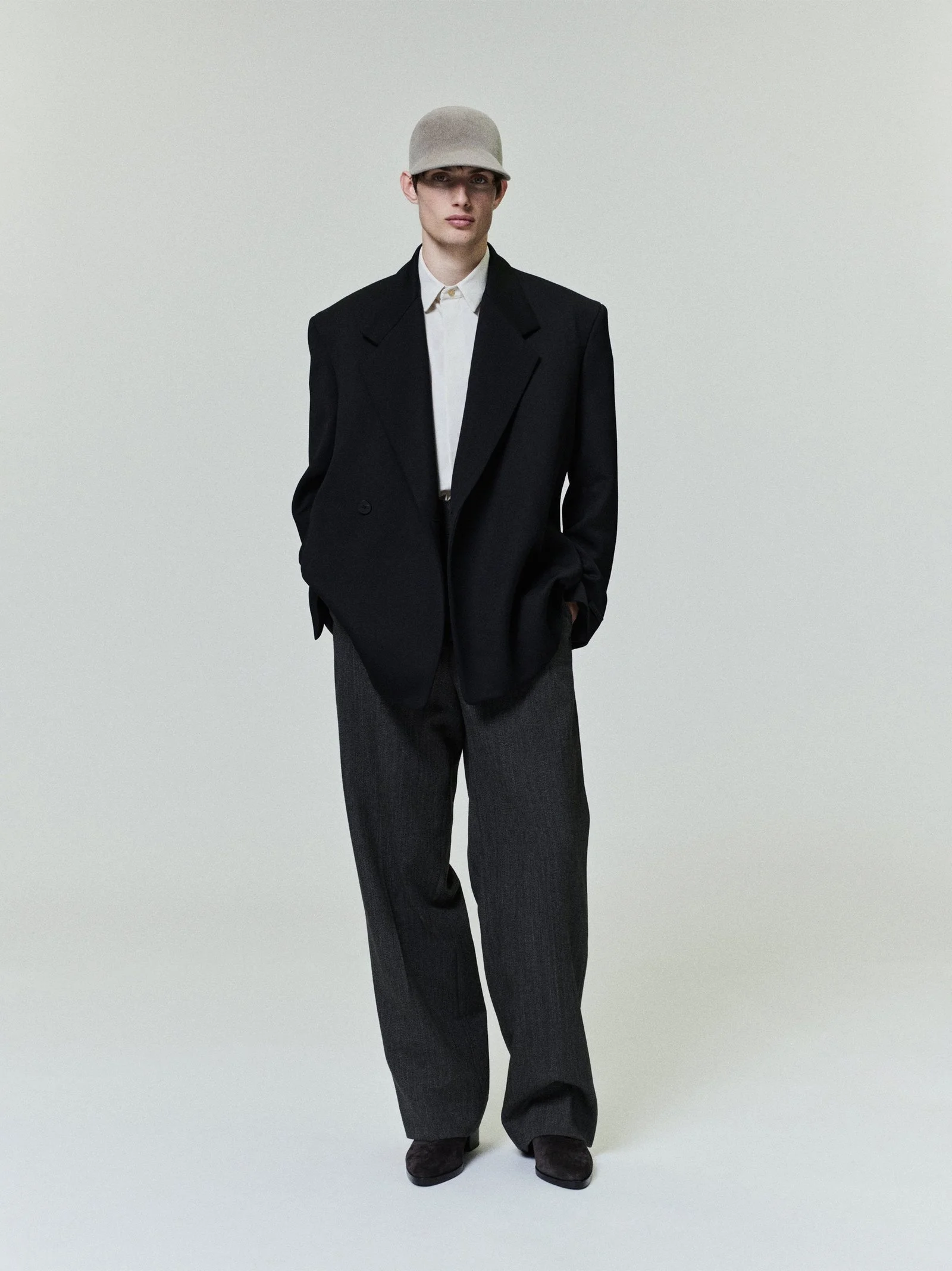 Satin Wool Double Breasted Blazer