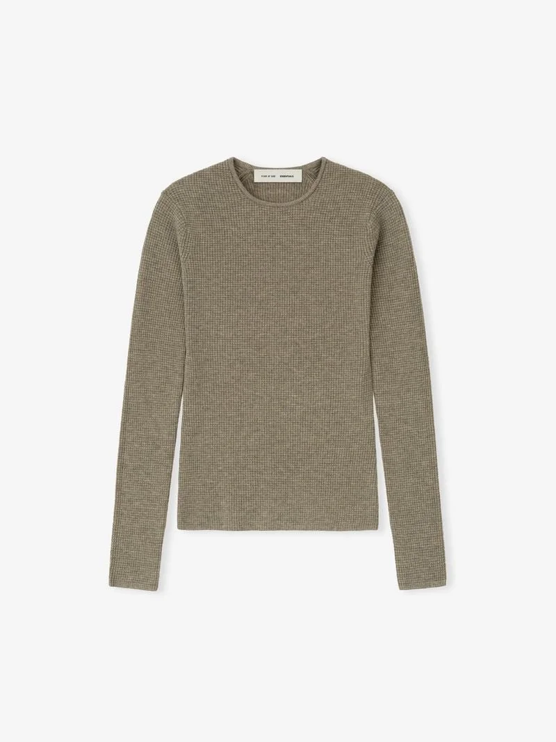Womens Waffle Long Sleeve Top