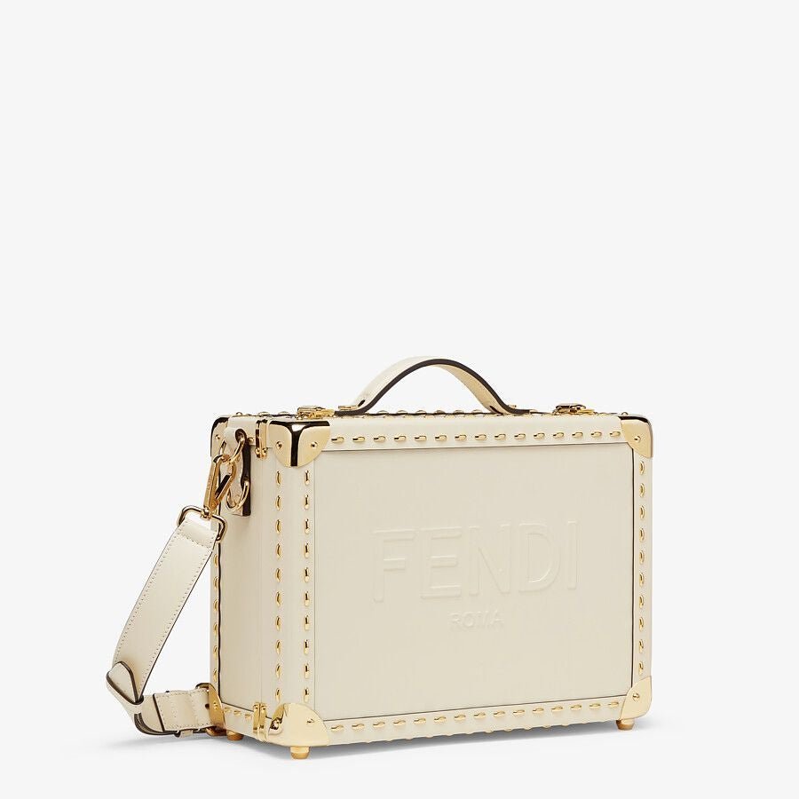 Fendi Small White Leather Suitcase - Image 2