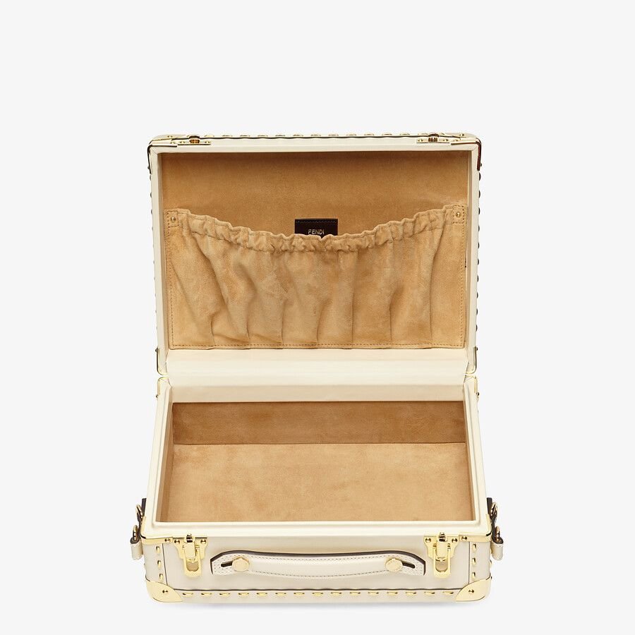 Fendi Small White Leather Suitcase - Image 4
