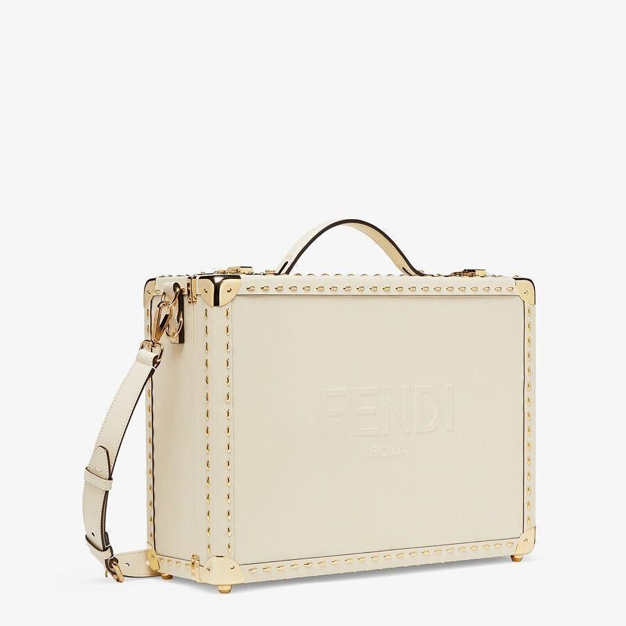 Fendi Medium White Leather Suitcase - Image 2
