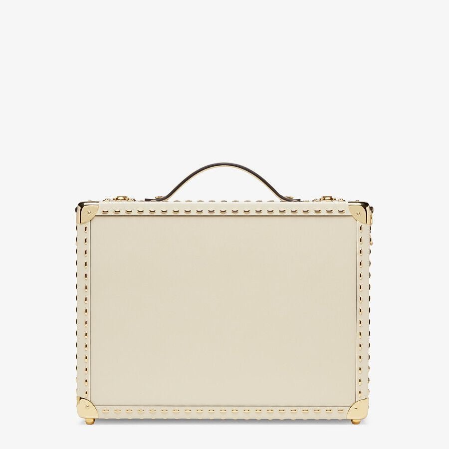 Fendi Medium White Leather Suitcase - Image 3