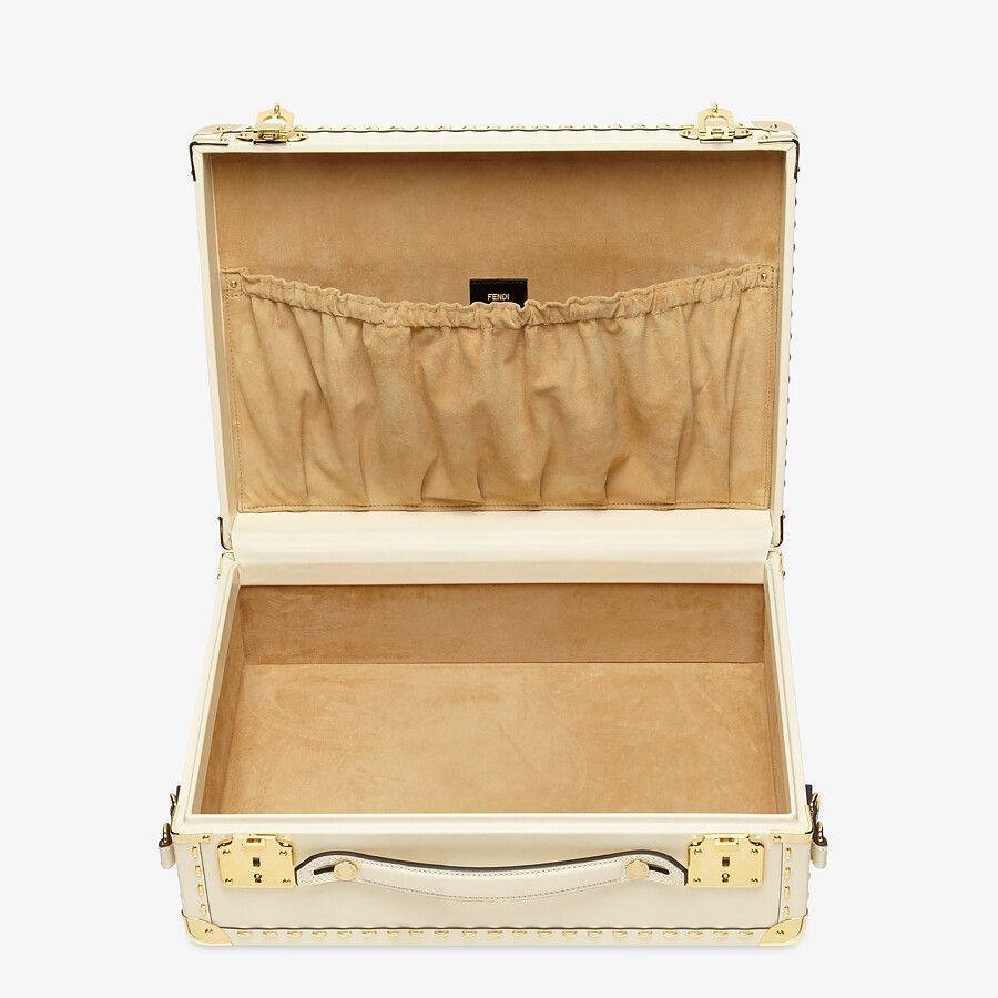 Fendi Medium White Leather Suitcase - Image 4