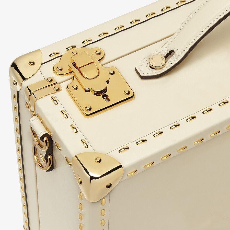 Fendi Medium White Leather Suitcase - Image 5