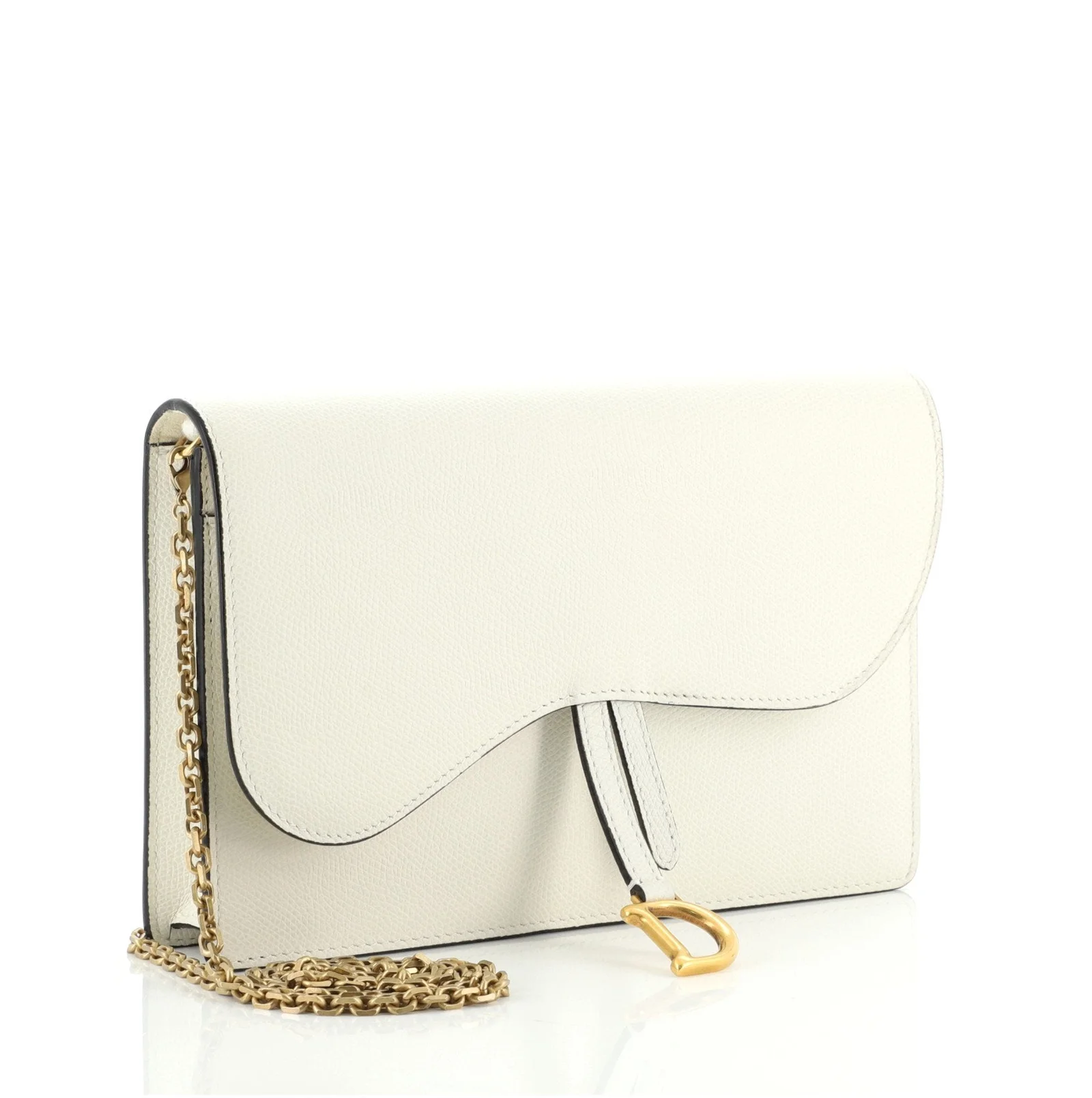 Saddle Chain Clutch Leather