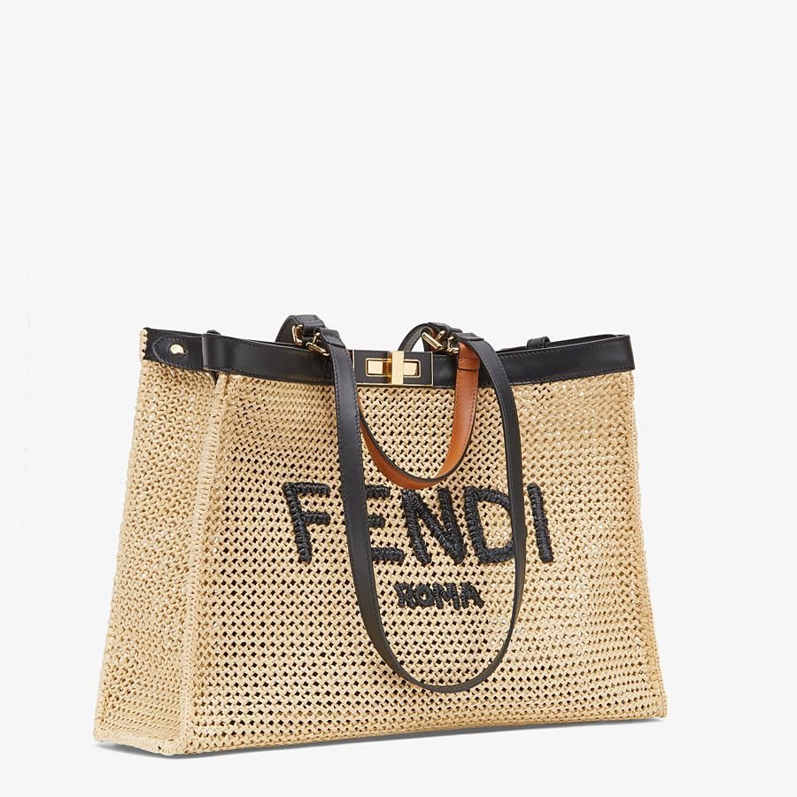 Fendi X-tote Natural Raffia Bag - Image 2