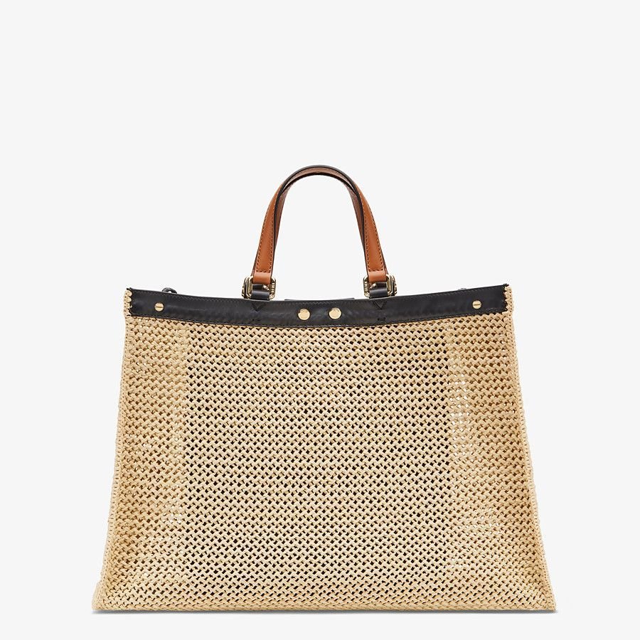 Fendi X-tote Natural Raffia Bag - Image 3