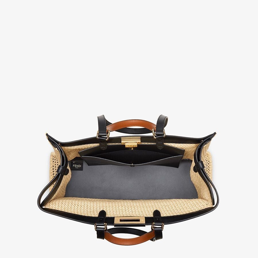 Fendi X-tote Natural Raffia Bag - Image 4
