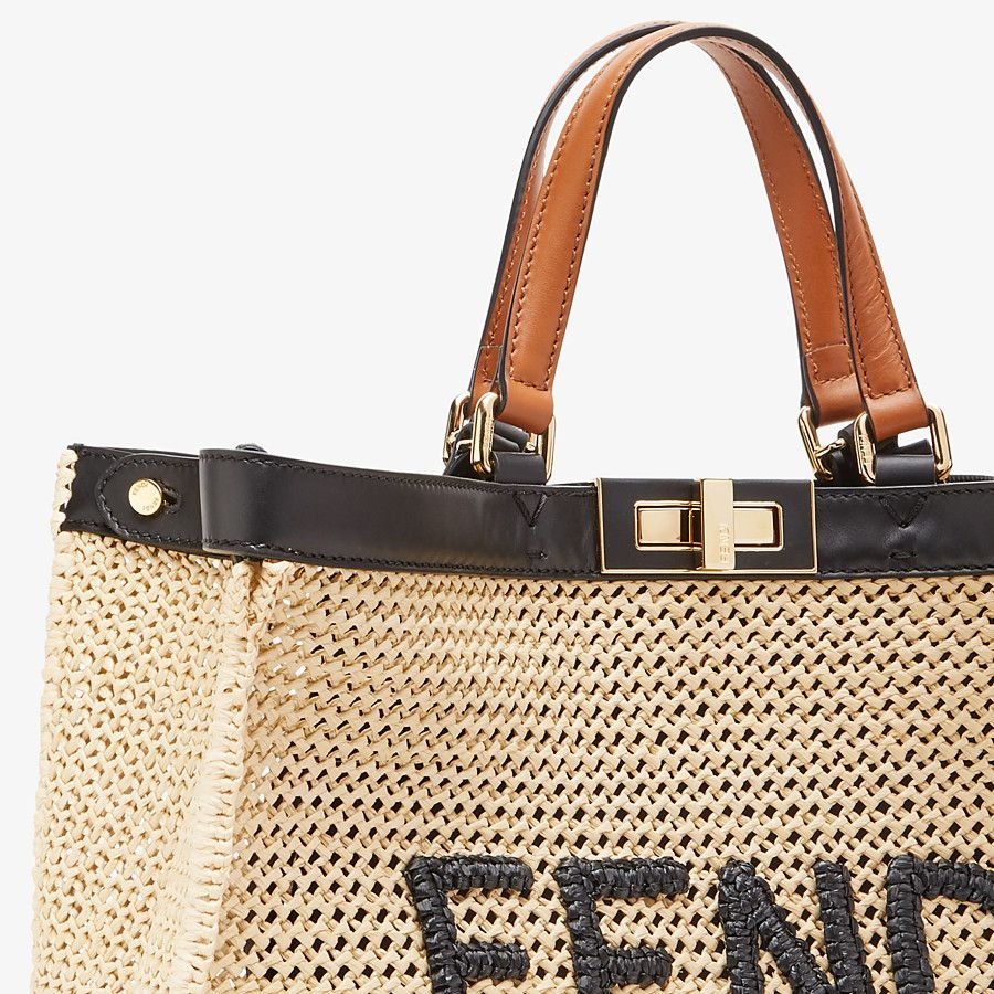 Fendi X-tote Natural Raffia Bag - Image 5