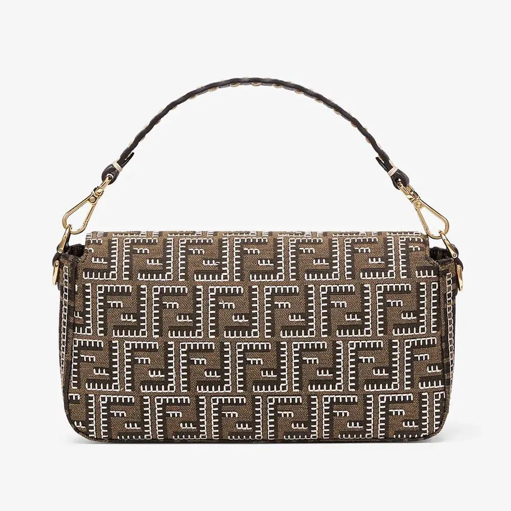BAGUETTE Embroidered FF Fabric Bag