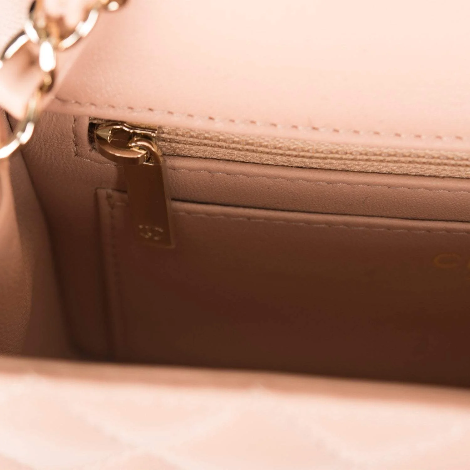 Chanel Beige Quilted Lambskin Rectangular Mini Classic Flap Bag Light Gold Hardware