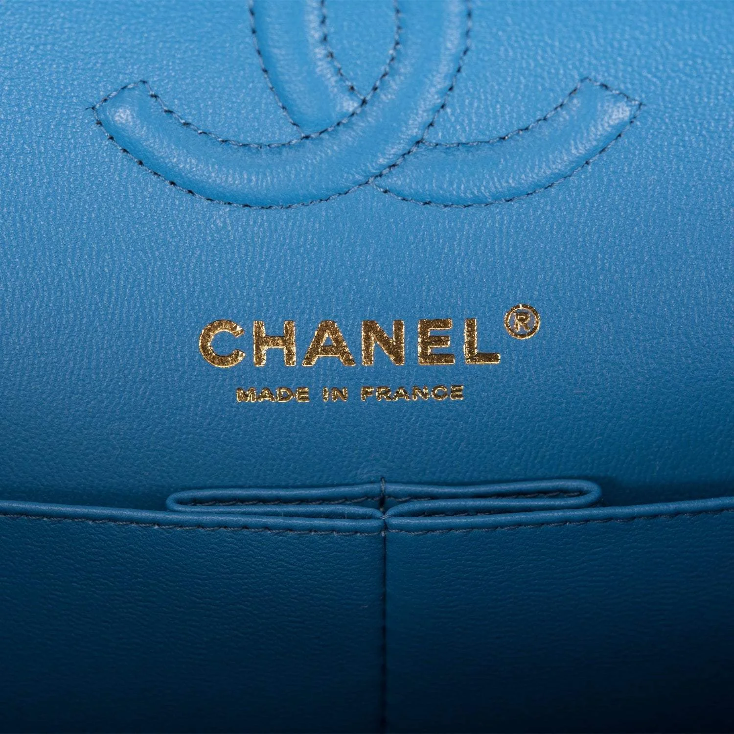 Chanel Blue Quilted Caviar Small Classic Double Flap Bag Light Gold Hardware