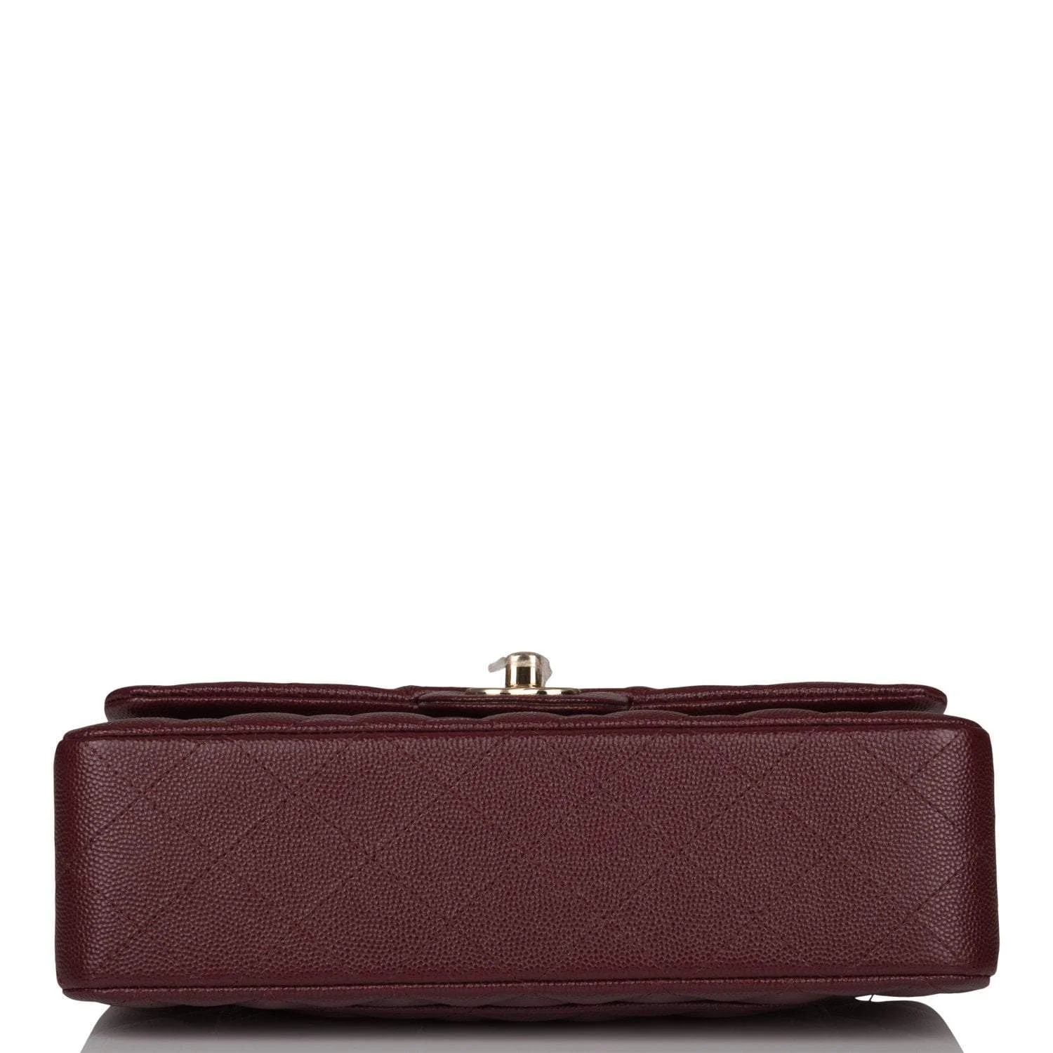 Chanel Burgundy Quilted Caviar Small Classic Double Flap Bag Light Gold Hardware