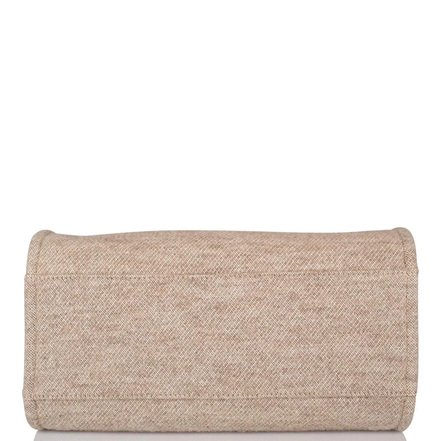 Chanel Beige Wool Large Deauville Shopping Bag Silver Hardware