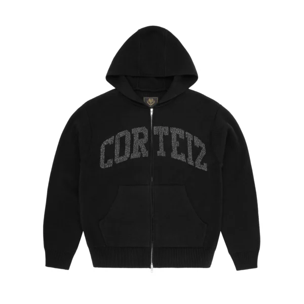 3M COLLEGE KNIT ZIP HOODIE  [BLACK]