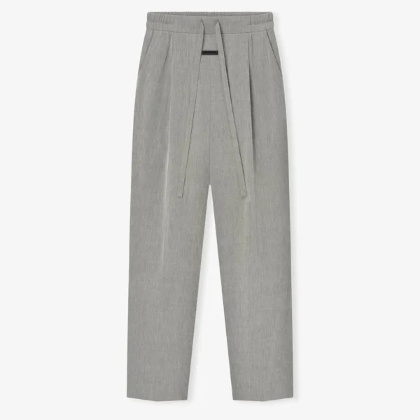 Virgin Wool Drawstring Straight Pant