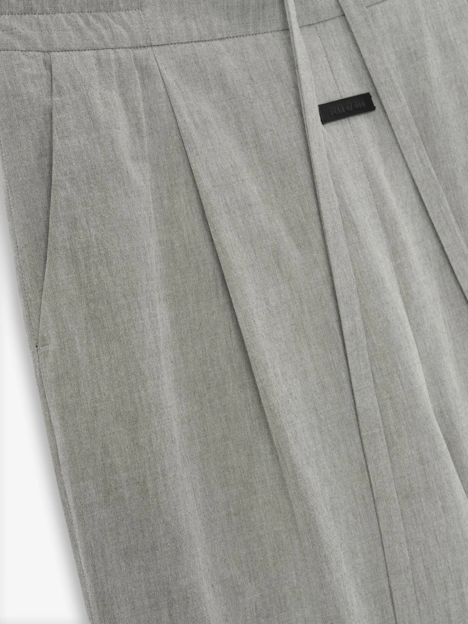 Virgin Wool Drawstring Straight Pant