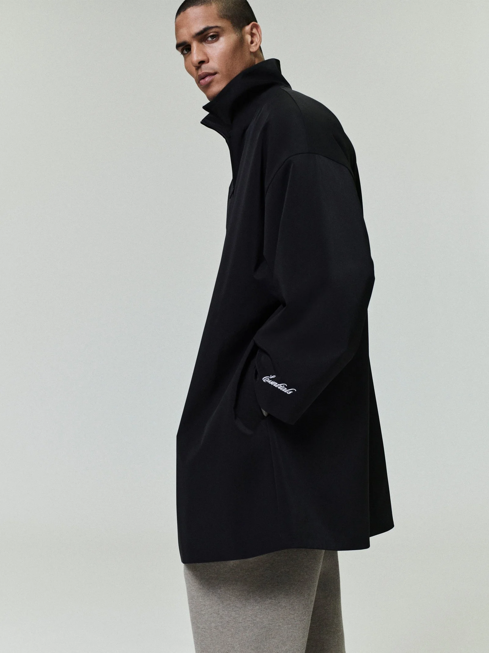 Sporty Nylon High Neck Jacket