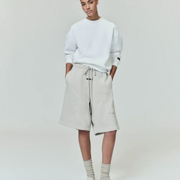 Relaxed Fleece Sweatshort With Piping