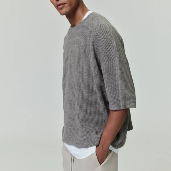 Waffle Short Sleeve Sweater
