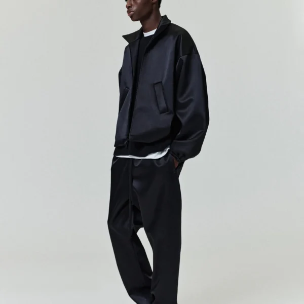 Bonded Satin Relaxed Track Pant