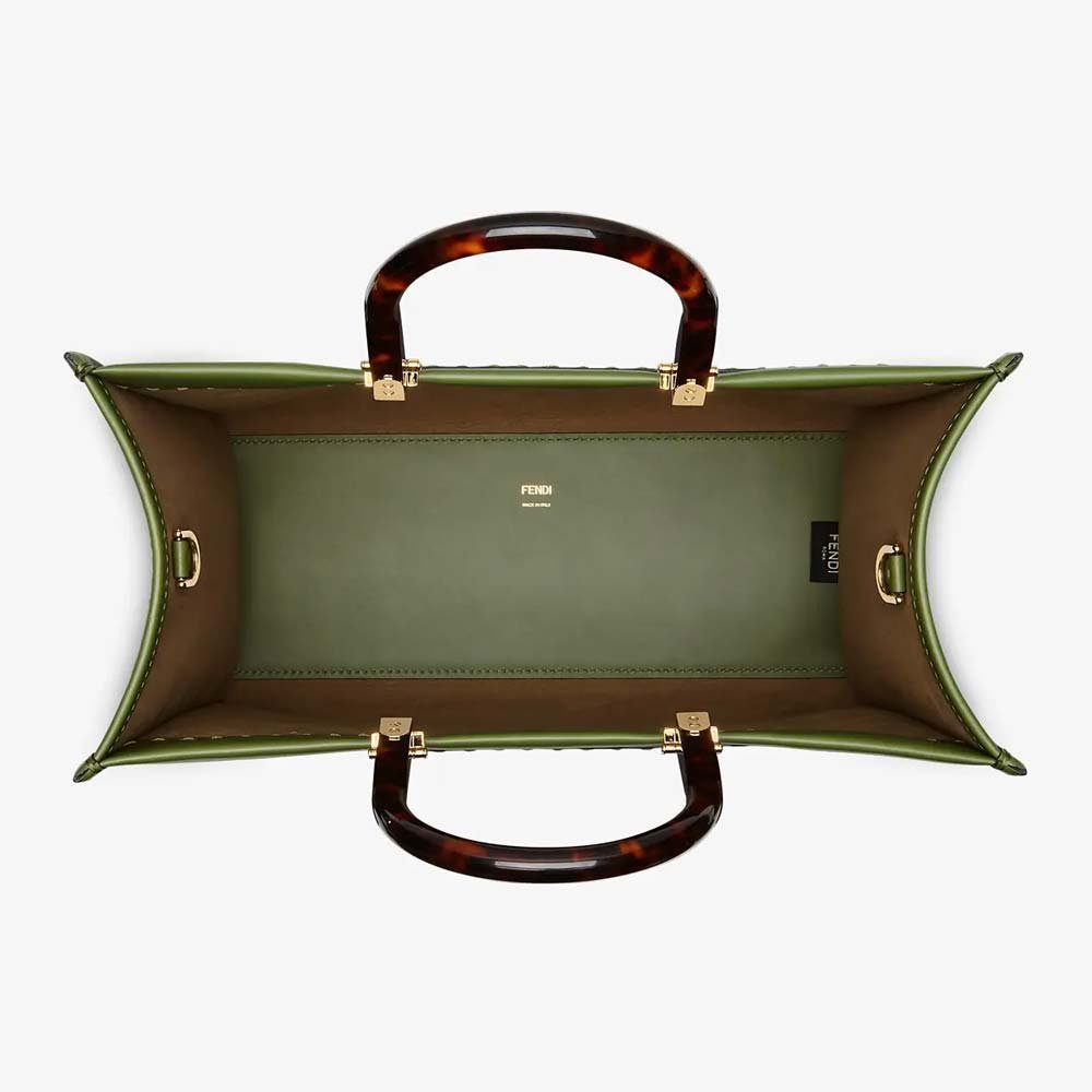 FENDI SUNSHINE MEDIUM Green Leather Bag - Image 3