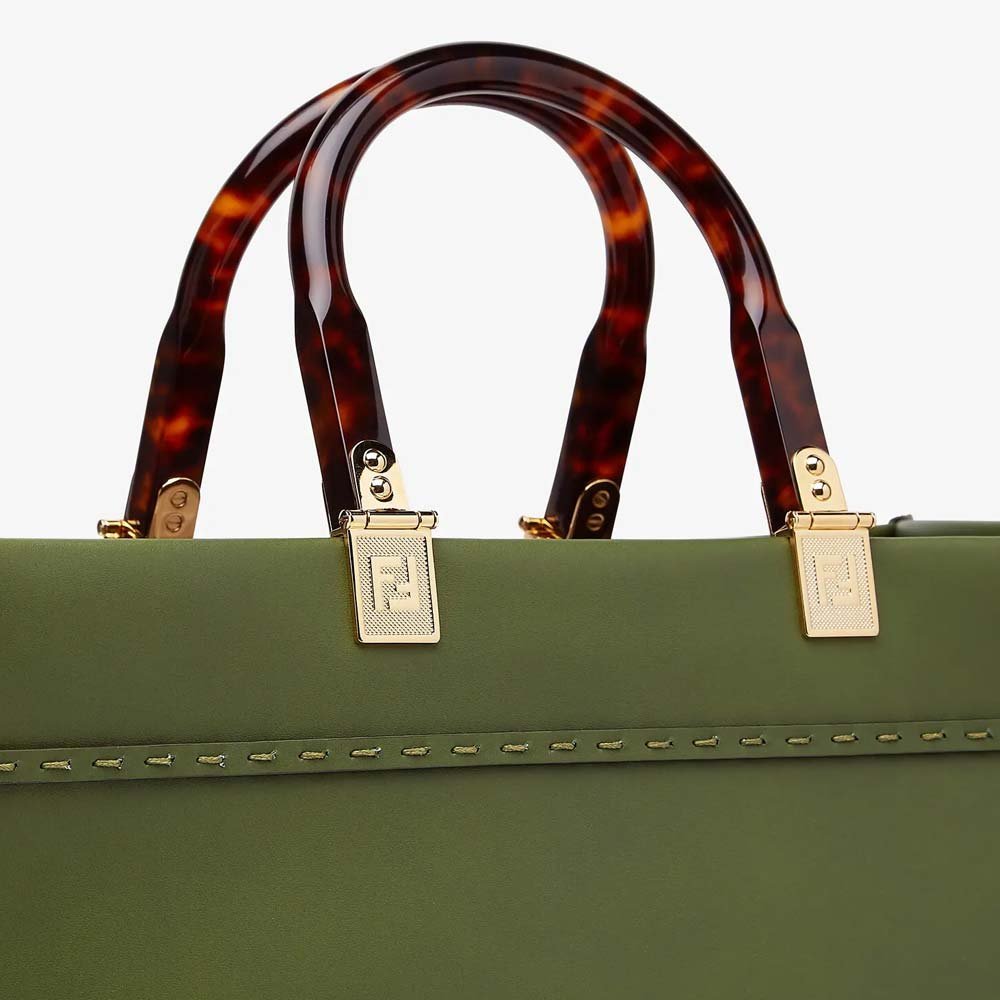 FENDI SUNSHINE MEDIUM Green Leather Bag - Image 4