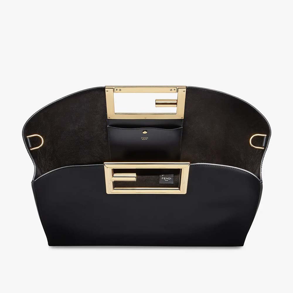 FENDI WAY MEDIUM Black Leather Bag - Image 3