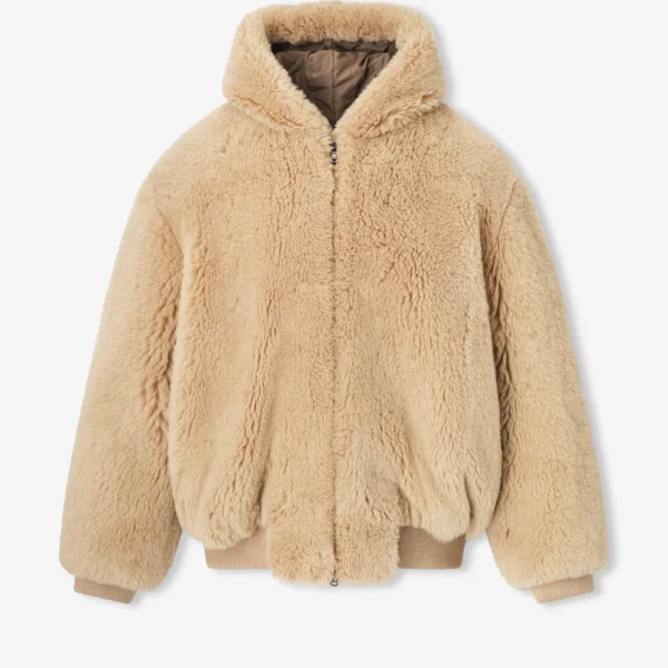 Alpaca Hooded Bomber Jacket