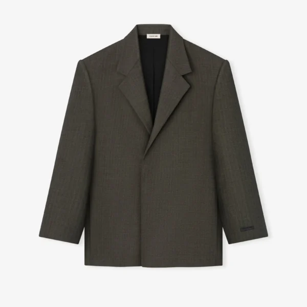 Chevron Wool Single Breasted Blazer