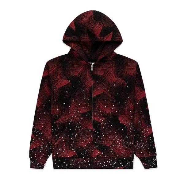 STAR PLAID FULL ZIP HOODIE