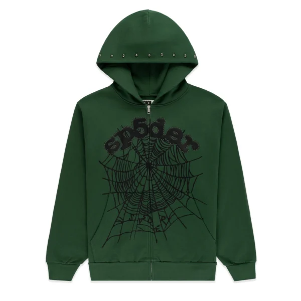 OG WEB STUDDED ZIP HOODIE
