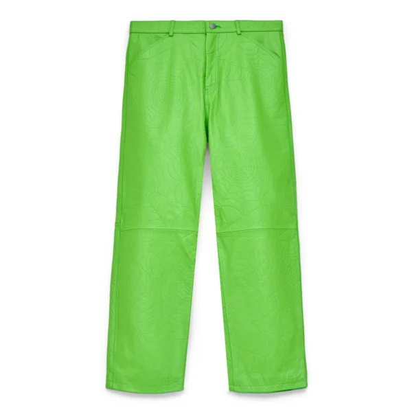 DEBOSSED WEB LEATHER PANT