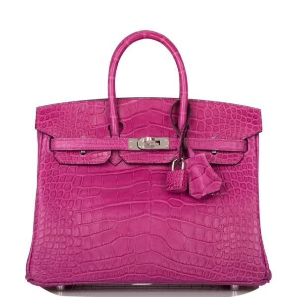 Hermes Birkin 25 Rose Scheherazade Matte Alligator Palladium Hardware