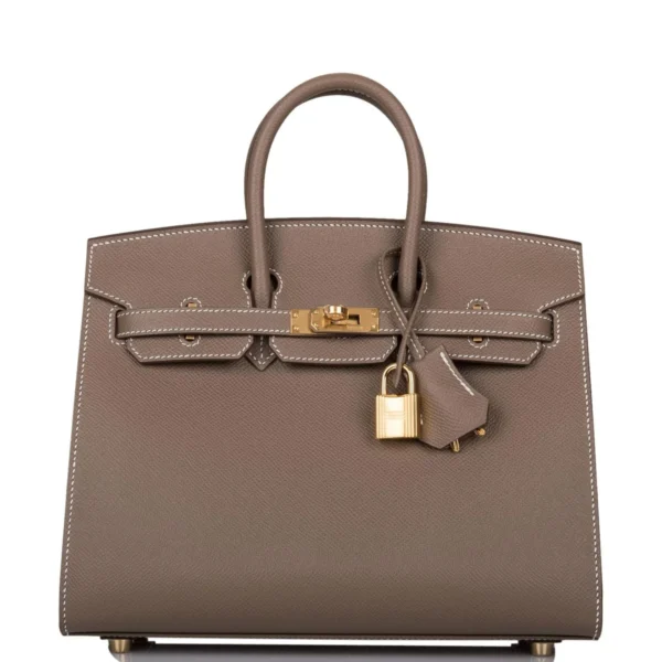 Hermes Birkin Sellier 25 Etoupe Epsom Gold Hardware