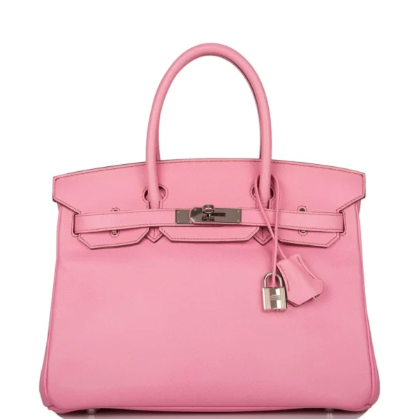 Pre-owned Hermes Birkin 30 Bubblegum 5P Epsom Palladium Hardware
