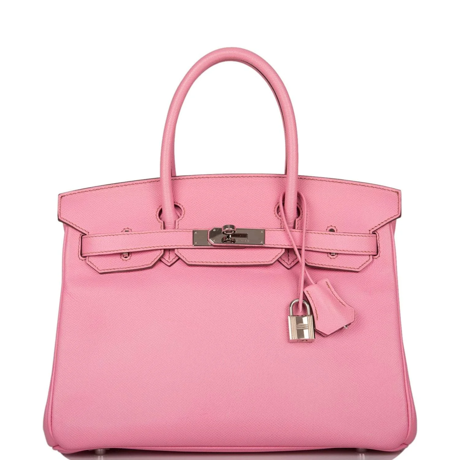 Pre-owned Hermes Birkin 30 Bubblegum 5P Epsom Palladium Hardware