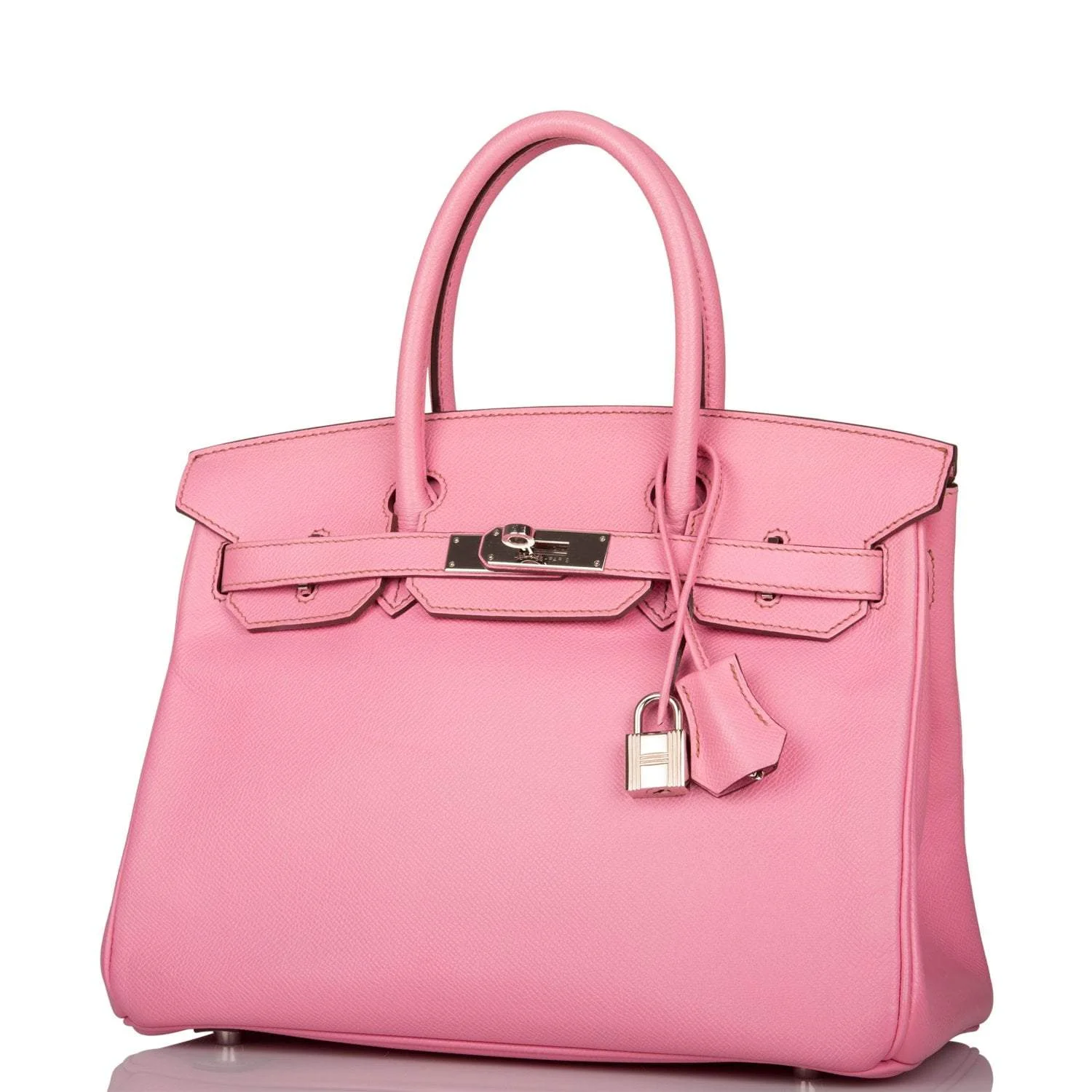 Pre-owned Hermes Birkin 30 Bubblegum 5P Epsom Palladium Hardware