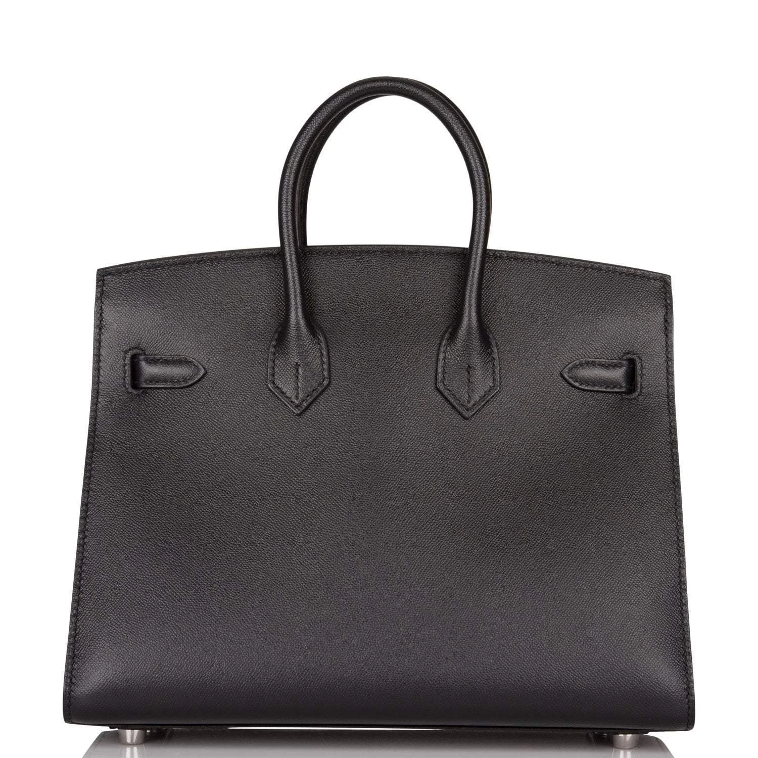 Hermes Birkin Sellier 25 Black Veau Madame Palladium Hardware