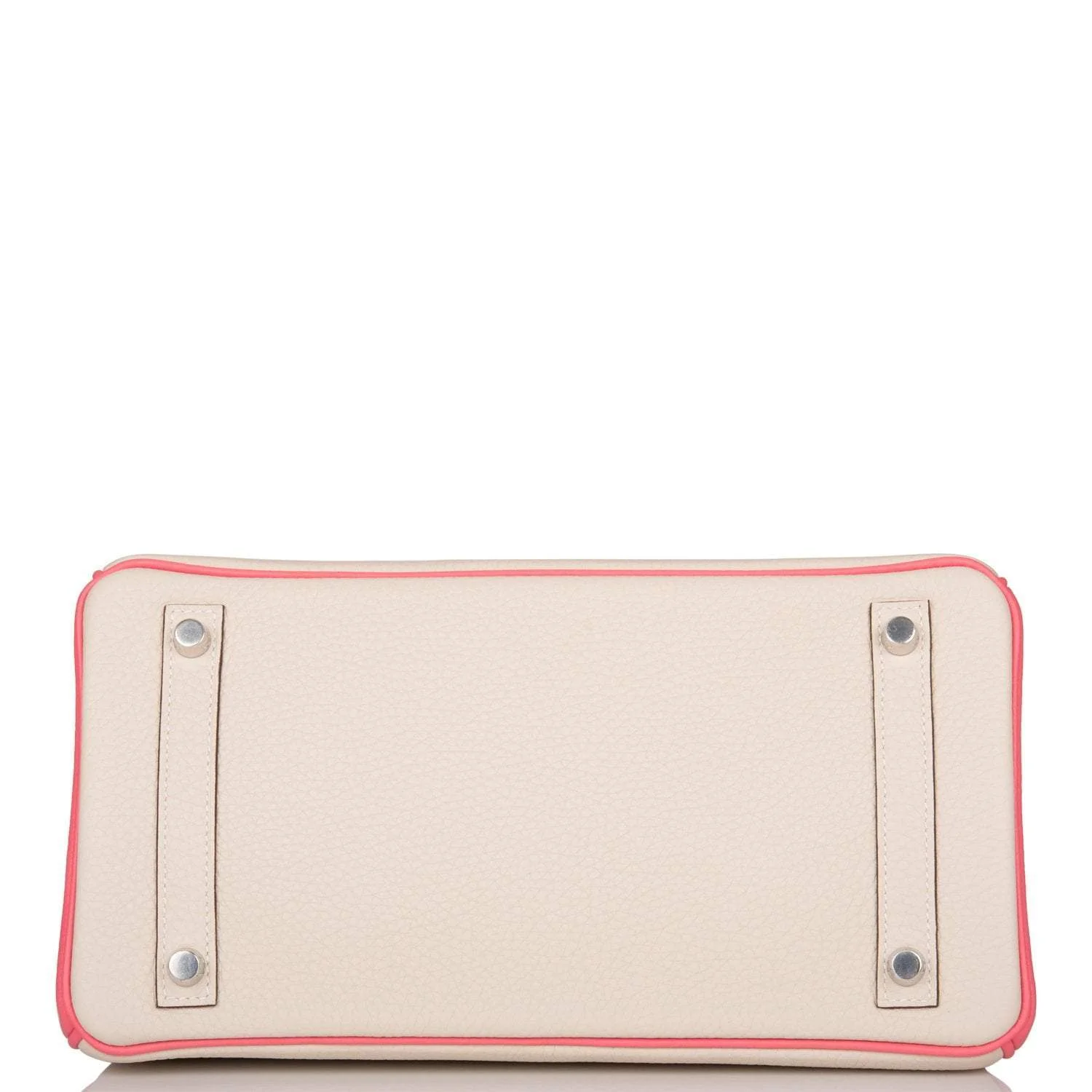 Hermes Birkin 30cm Bi-Color Craie and Rose Lipstick Clemence Palladium Hardware