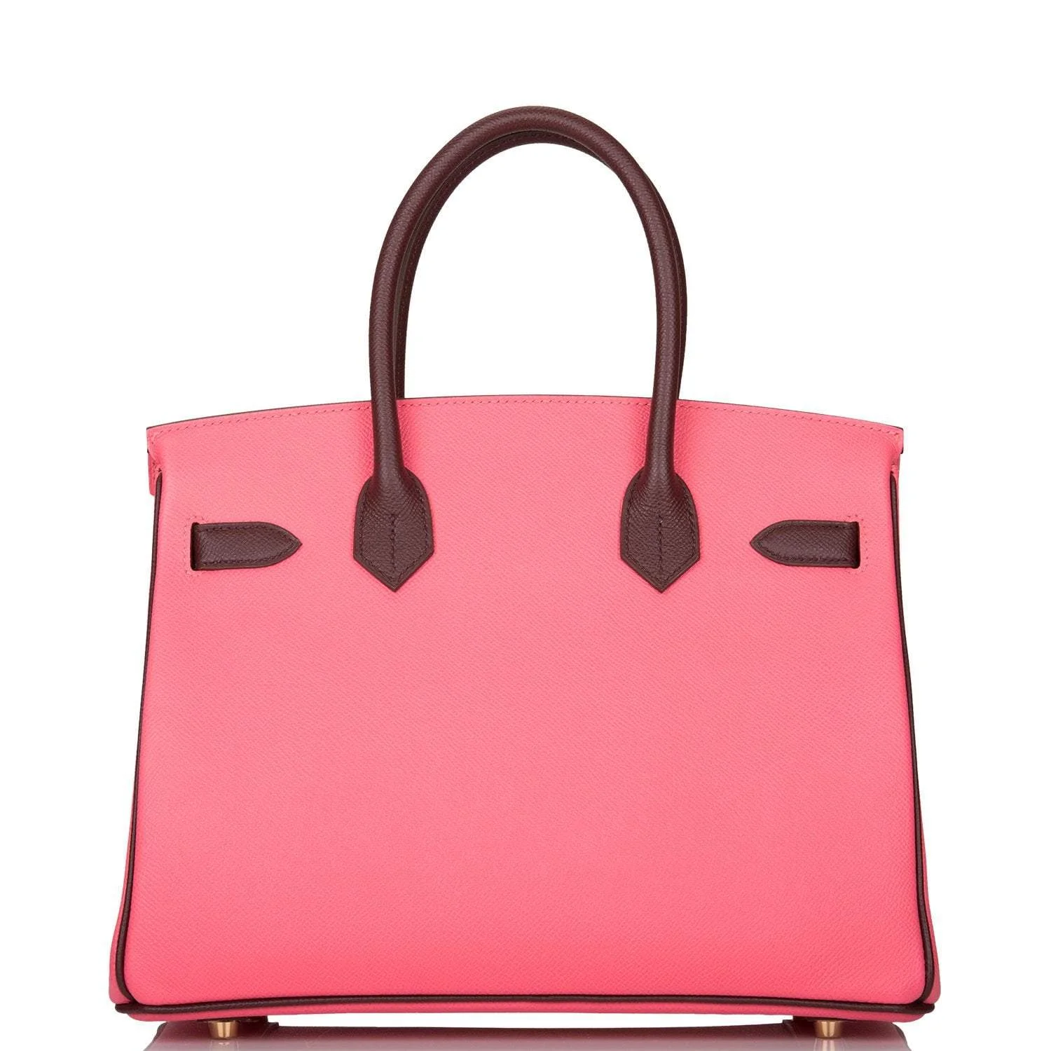 Hermes Birkin 30cm Bi-Color Rose Azalee and Bordeaux Epsom Gold Hardware