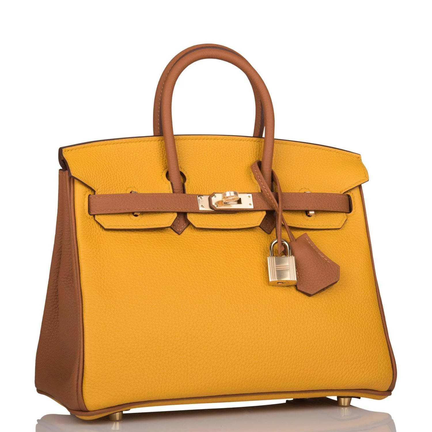 Hermes Birkin 25 Jaune Ambre and Gold Togo Permabrass Hardware