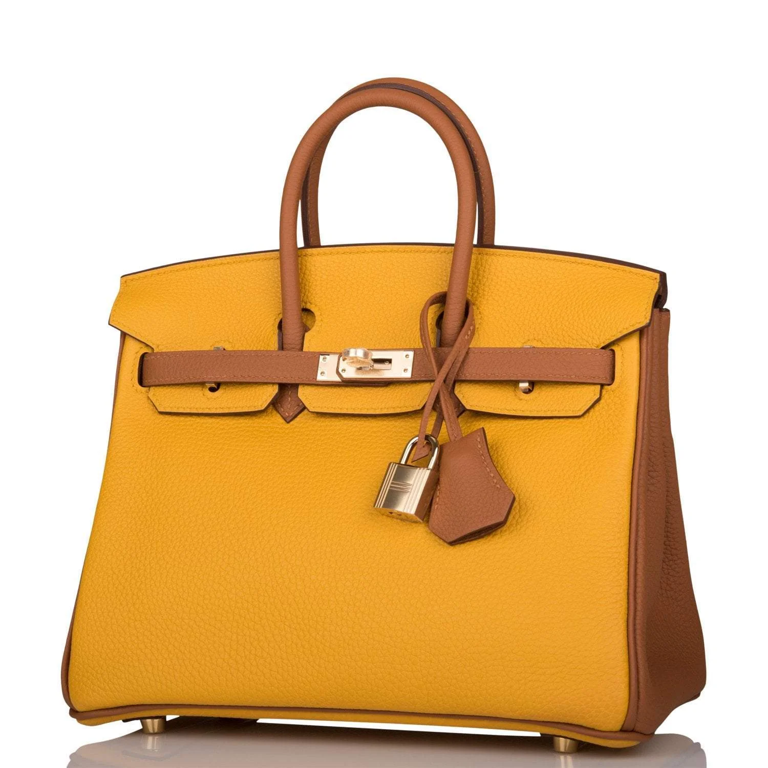 Hermes Birkin 25 Jaune Ambre and Gold Togo Permabrass Hardware